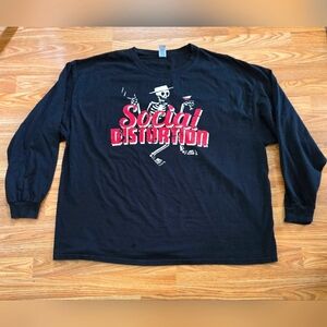 Social Distortion classic skeleton logo band tee cowpunk hardcore tour shirt 🔥